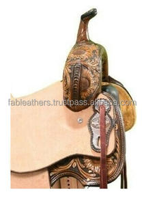 Selle d'équitation Western Pleasure en cuir véritable de chêne Herman avec belle sculpture à la main au prix de gros - Product Image 3