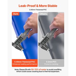 Bâche de piscine double chambre de 8 pieds avec sacs d'eau (6 pièces), en PVC de 0,4 mm d'épaisseur, étanche, avec poids à vis C - Bâches et enrouleurs de piscine - Product Image 4