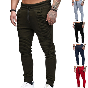 Pantalon de survêtement pour homme à taille élastique avec cordon de serrage, poches et design côtelé, idéal pour l'automne - Product Image 6