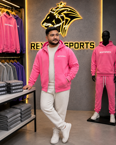 REXFITSPORTS 2026 Custom <b>Pink</b> Zip Up Hoodie Unisex Cotton Polyester Fleece Streetwear Full Zip <b>Sweatshirt</b> with Private Logo - Product Image 6