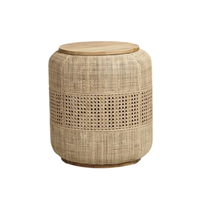 Tabouret en rotin moderne, style vintage naturel, ottoman pour salon, meubles de maison, vente flash