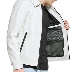 Veste en cuir moderne, confortable, pour la mode urbaine, veste en cuir de haute qualité pour hommes. - Product Image 5