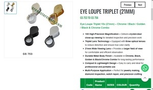 Lupa de Aumento LUXURO Triplet 10X 21mm, Construcción Metálica, Lente de Aumento para Joyería, Inspección de Diamantes, Herramienta de Reparación de Relojes |   N.º de artículo - Product Image 3