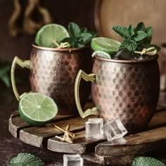 Copper mule mug set for stylish gourmet refreshment lounges hammered finish metal <b>cups</b> durable <b>reusable</b> serving party mugs - Product Image 3