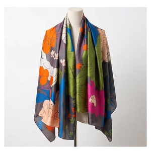 NORTH APPROACH Women's Square Silk Scarf Floral Print Elegant Multi-Functional Fashion Accessory All Seasons - Product Image 1