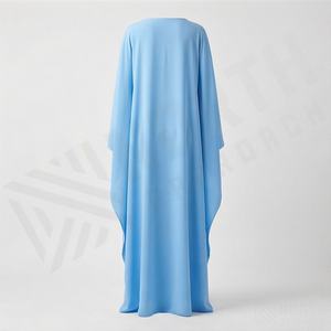 Nouvelles Robes Amples pour Femmes avec Coutures Contrastées, Manches Chauve-Souris, Abaya, Robe Longue Musulmane, Vêtements Islamiques Modestes - Product Image 2