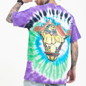 Camiseta Gráfica Tie Dye de Moda Urbana, Top de Algodón Oversize, Camiseta Tie Dye Colorida, Camiseta Gráfica Informal de Verano de Corte Holgado - Product Image 3