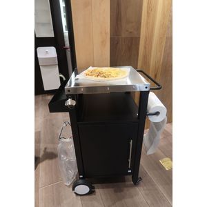 Carrello per Barbecue da Esterno con Vano Portaoggetti, Mobili da Patio e Utensili per BBQ, Pratico Tavolo da Esterno con Ganci per Spezie - Product Image 3