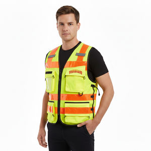 Vente en gros de gilets de sécurité à LED en maille haute visibilité ANSI classe 2 imperméables, vêtements de travail pour hommes, logo personnalisé - Product Image 1
