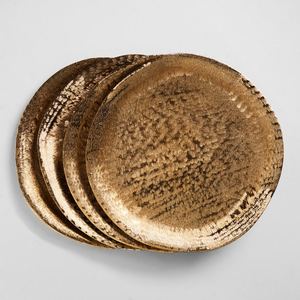 Assiette de présentation ronde martelée en acier inoxydable, finition métallique polie, qualité supérieure, pour mariage et cuisine, couleur argent - Product Image 4