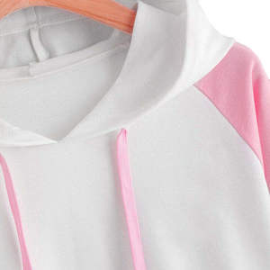 HAMIO SPORTS Sweat à capuche court pour femme, design personnalisé, décontracté, uni, manches longues, coupe ample, respirant, écologique, été, 100% - Product Image 3