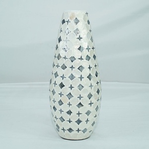 Hot Sale Natural Mother of Pearl Vase <b>Table</b> Decor, Wholesale MOP Mosaic Decorative Vase Vietnam - Product Image 4