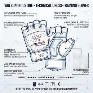 Gants de fitness CrossFit en néoprène robustes, respirants, avec protection de la paume et fermeture à lacets pour l'entraînement de force et la musculation - Product Image 4