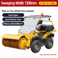 Balayeuse à neige industrielle à deux moteurs de 1300 mm, balayeuse rotative pour routes et parkings