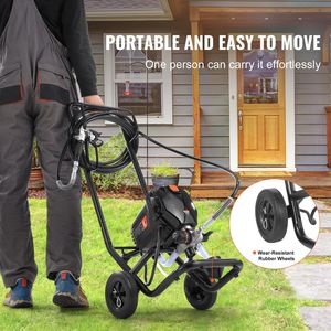 Spruzzatore di vernice airless da 750W con carrello elettrico ad alta efficienza da 3000PSI per pittura di interni domestici con pistole a spruzzo potenti - Product Image 6