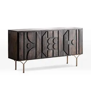 SWT 2023 High Quality Modern Design 4 Doors Wooden Entry Storage Cabinet Furniture