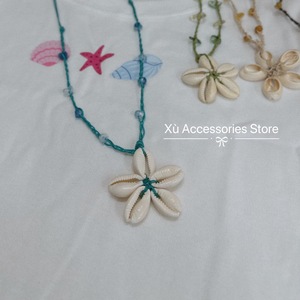 OEM/ODM Accepted Everyday Wear <b>Necklace</b> Natural Seashell Flower with Beaded <b>Cord</b> from Vietnam Bohemian Style - Product Image 5