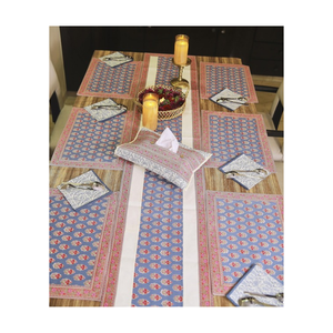 Blue Striped Woven Cotton 240 GSM Twill Weave Sustainable Fade Resistant <b>Table</b> <b>Runner</b> Rustic Home Decor Washable 35x200 Cm - Product Image 5