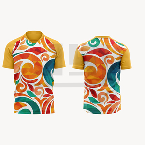Breathable 100% Polyester Football Jersey Lightweight Printed Athletic Uniform Short Sleeve Front Custom Team Name for SPORTS - Product Image 2