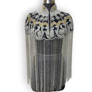 Bolero de Lujo con Flecos y Cuentas Hecho a Mano al por Mayor, Capa Elegante con Borlas Hecha a Medida para Bodas, Eventos Nocturnos y Accesorios de Fiesta - Product Image 3