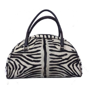 Sac à main en cuir véritable, cheveux, imprimé zèbre, large et poils - Product Image 4