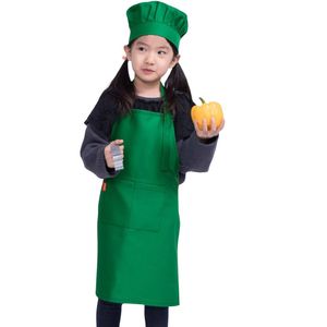 Kids Apron and Chef Hat Set, Children's Adjustable <b>Bib</b> Apron with 2 Pockets Cute Girls Kitchen Apron for Cooking, Painting - Product Image 3
