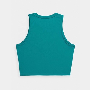 Femmes D'été de Sec Logo & Design Dames Plaine Sans Manches 100% Coton Crop Top Gilet Extensible Débardeur Slim Gym Tops Sport - Product Image 2