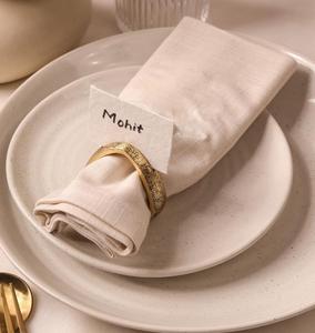 Golden Brass Napkin Rings Vintage Design 4.5cm Durable Table Decor Wedding Use - Product Image 4