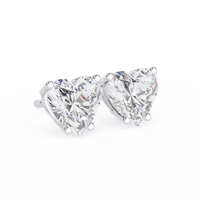 Boucles d'oreilles clous en moissanite taille cœur, argent sterling 925 plaqué rhodium, bijoux étincelants pour femme, cadeau
