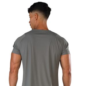 T-shirt de sport gris acier pour homme, tissu respirant haute performance, vêtements de sport pour la course à pied, la gym et la remise en forme - Product Image 5