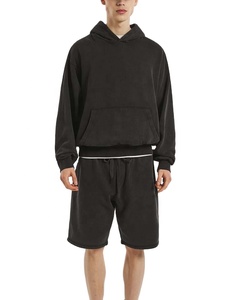 Shorts de jogging délavés à l'acide de haute qualité pour hommes, ensemble décontracté d'été en molleton 100 % coton - Product Image 1