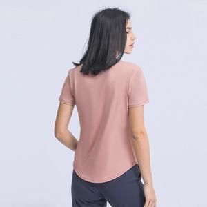 Wholesale Slim-Fit Brush <b>Yoga</b> <b>T</b>-<b>Shirt</b> for Women Quick Dry Casual Sports Crop Top for Women Short Sleeve Fitness <b>Shirt</b> - Product Image 2