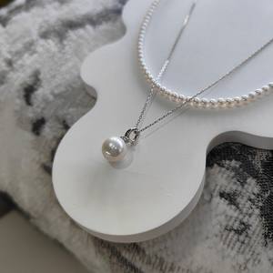 Collier de perles naturelles pour bébé, perles de riz de 4-5 mm, pendentif universel détachable de 9-10 mm, accessoire de mode polyvalent pour plusieurs occasions - Product Image 2