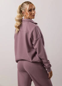 Sweat-shirts et sweats à capuche unisexes personnalisés en coton pêché pour femmes, survêtement de jogging et de sport zippé à col montant pour femmes - Product Image 4