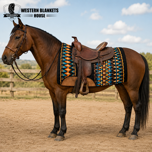 Tapis de selle équestre confortable Western Blankets House avec doublure en laine de Nouvelle-Zélande, 42x34 pouces, en polaire de laine - Product Image 4