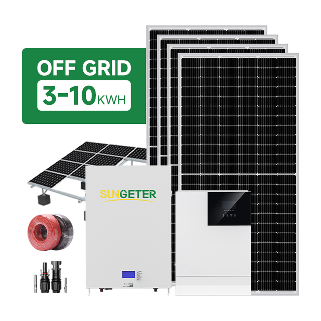 10kw Complete Solar 10kw Kit 10000w Off-grid 10kw Inverter MPPT Fix 10kw Solar Panels 24 Hours CE/TUV Photovoltaic System