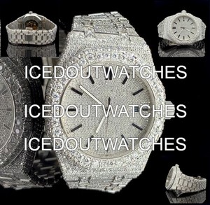 Moissanite Diamond <b>Iced</b> <b>Out</b> <b>Watch</b> Stainless Steel Mechanical Movement 20BAR Water Resistant Unisex Fashion Vintage Timepiece - Product Image 4