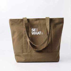 See What I <b>Canvas</b> <b>Tote</b> Bag Large Size Letter Pattern Top Handle Daily Use Shopping Bag - Product Image 1