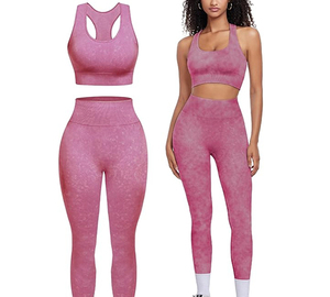 Conjunto de Yoga de 2 Piezas para Mujer, Tallas Grandes, Color Sólido, Cintura Elástica, Impermeable, Transpirable, Antibacterial, Ecológico, de Secado Rápido - Product Image 6