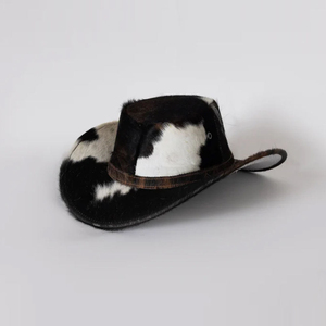 Chapeau de cowboy personnalisé en cuir de vachette, logo personnalisé, imperméable, large bord, fait main, style western, couvre-chef formel - Product Image 2