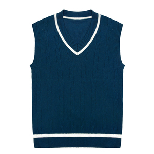 Pull-over tricoté unisexe à col en V pour l'école primaire, chaud et confortable en coton, personnalisable - Product Image 4