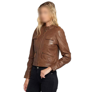 Wholesale Winter for <b>Suede</b> Leather Biker <b>Jacket</b> Asymmetrical Zip Belted Waist Pattern Button OEM ODM Custom Bulk Production - Product Image 2