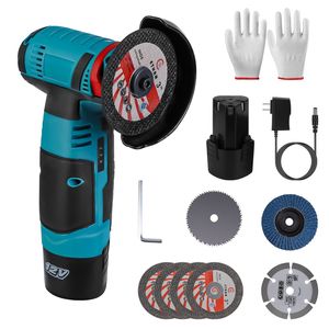 12V Cordless Mini Hand Polishing <b>Angle</b> <b>Grinder</b> 7pcs Disc 2Pcs 1100mAh Battery Grinding Tool for Cutter - Product Image 1