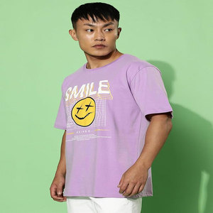 Traje de calle de peso pesado personalizado 100% Camiseta de algodón con hombros caídos, estampado lavado, Camiseta holgada para hombre - Product Image 3