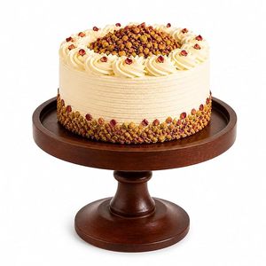 Handmade Eco-Friendly Wooden Round <b>Cake</b> <b>Stand</b> Display Pedestal Natural Brown Color Dessert Server for Weddings Parties Home Use - Product Image 5
