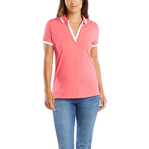 Camiseta Polo Deportiva de Manga Corta para Mujer, Ligera, 100% Algodón, Venta al por Mayor - Product Image 1
