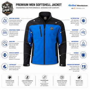 Manufactured Softshell <b>Jacket</b> Stand Collar Water Resistant Outdoor Wear Regular Fit Autumn Winter Season Softshell <b>Jacket</b> - Product Image 5