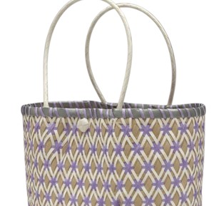 Sac à main en plastique tissé à motifs géométriques et sac artisanal élégant pour femme, idéal pour la plage, les voyages et les vacances. - Product Image 2