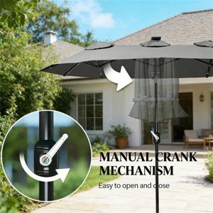 Ombrellone da Giardino Solare Grigio per Esterni - Product Image 2