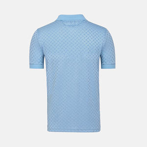 เสื้อยืดกอล์ฟผู้ชายไซส์ใหญ่ ผ้าฝ้าย แขนสั้น ปักโลโก้ตามสั่ง สีตัดกัน แบบเรียบ สำหรับขายส่ง OEM - Product Image 3